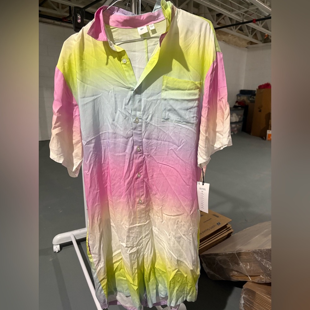 PRIDE GENDER INCLUSIVE OMBRÉ PAJAMA ROMPER IN GREEN SHARP OMBRE XS